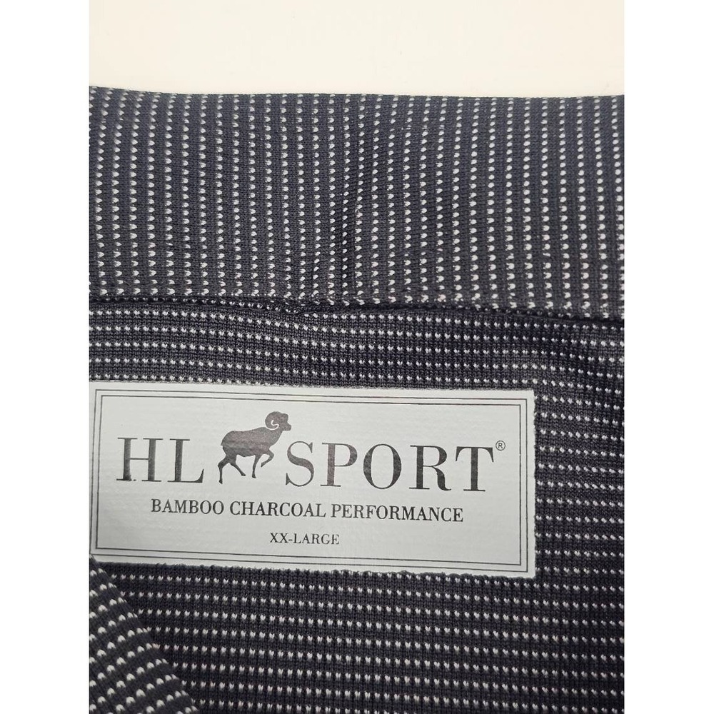 HL Sport Polo Shirt Men's XXL Black Print Bamboo Charcoal Performance - Picture 3 of 5
